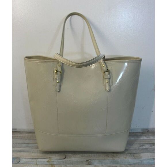 LRG RLL RALPH LAUREN IVORY EQUESTRIAN GENUINE LEATHER TOTE HANDBAG SHOULDER BAG - Picture 6 of 10